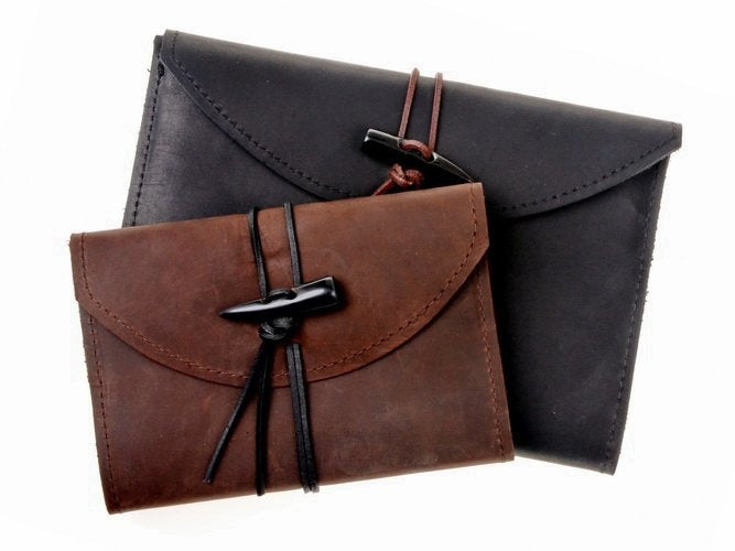 Notitieboek met leren hoes, bruin, L