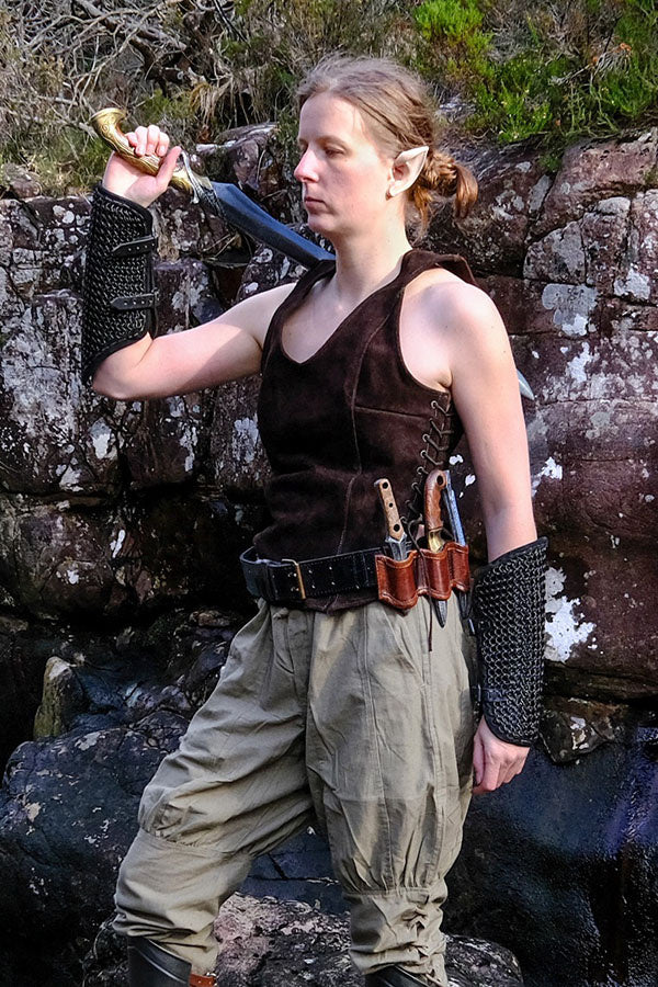 Connor maliën bracers, onderarmbeschermers, gebronsd, 8 mm