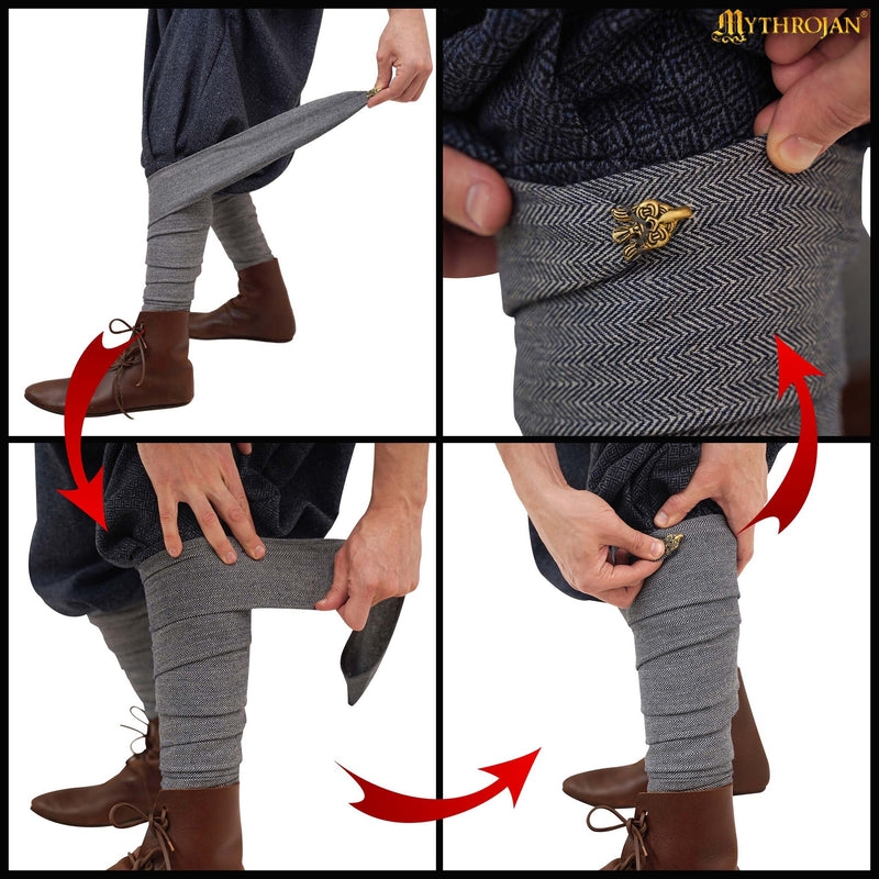 Winingas met raven fibulae, vissegraatmotief, wolmix