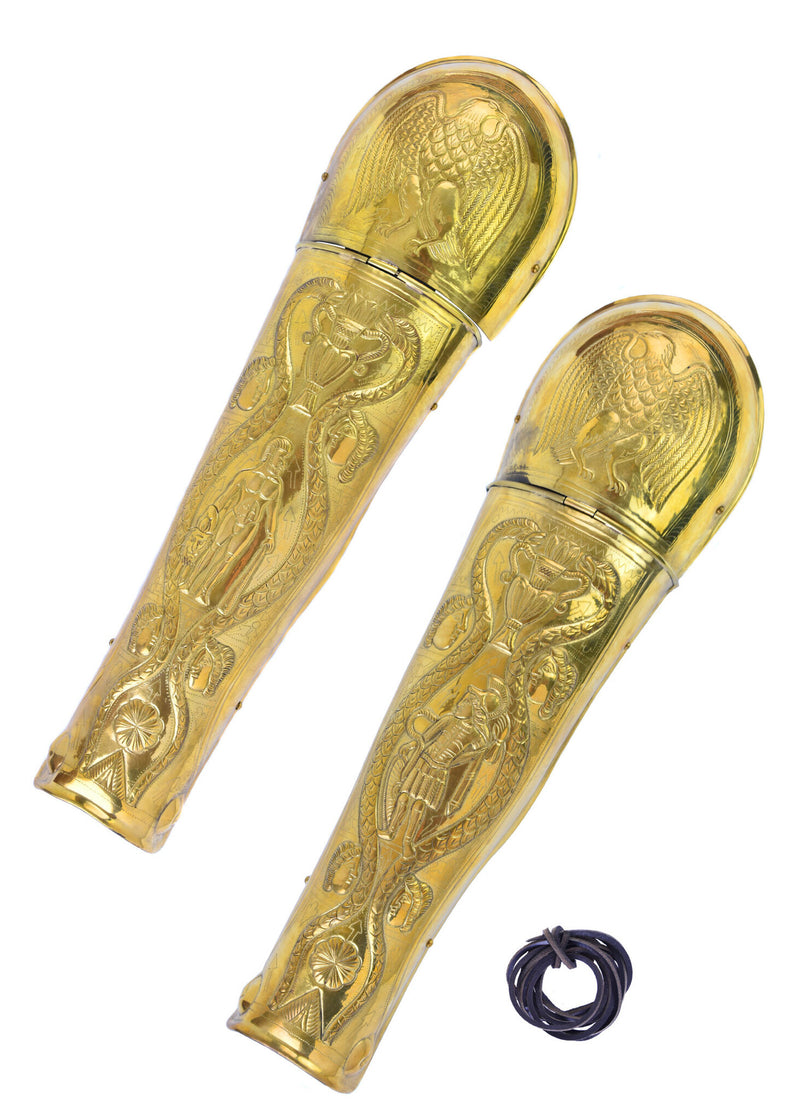 Praetoriaanse Garde scheenbeschermers, ocrae, messing, 1-1.2 mm