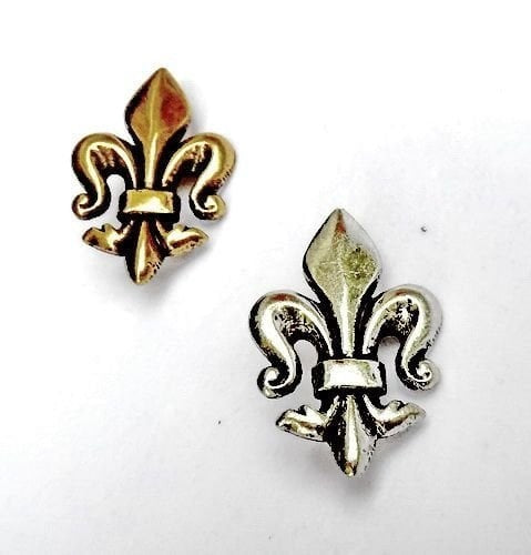 Fleur-de-lys adorno del cinturón (juego de 5 piezas), bronce plateado 