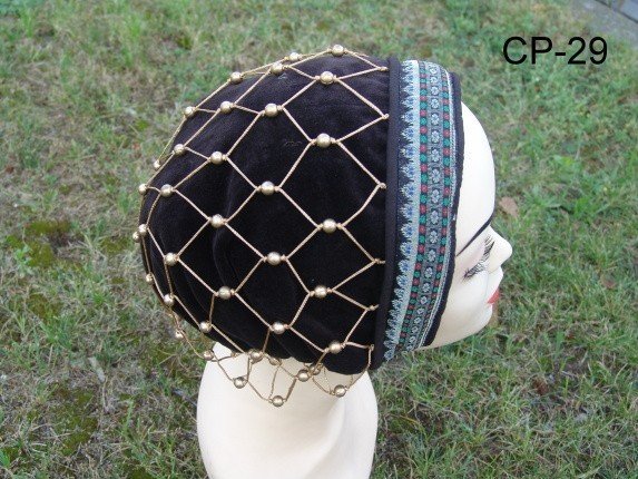 Haarnetje (caul) Beatrice, fluweel, zwart