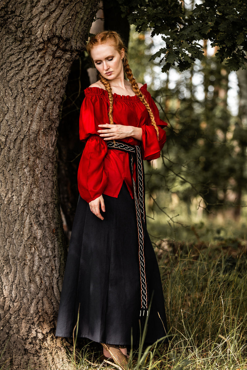 Renaissanceblouse, rood