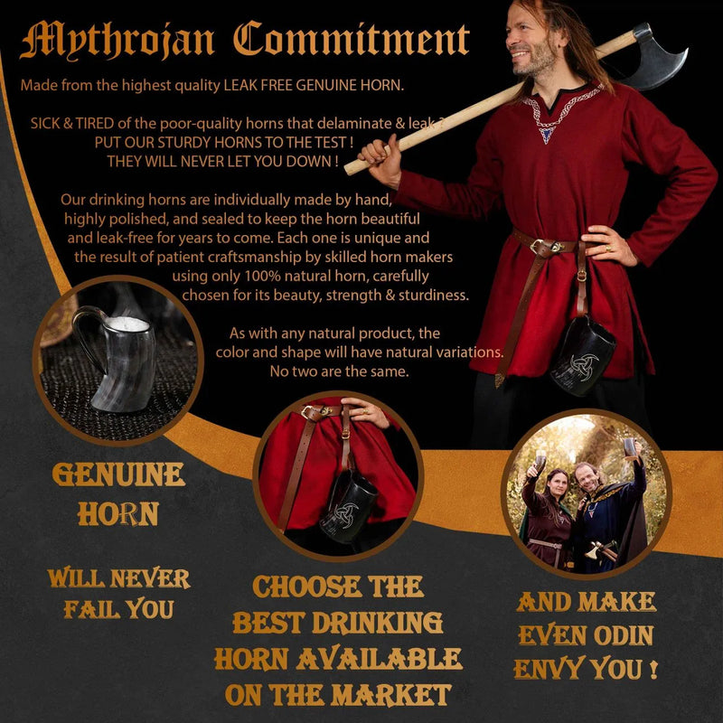 Hoorn mok met triskelion en houder