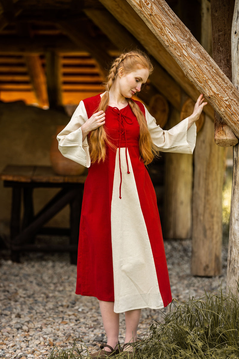 Vestito Bella, rosso-crema 