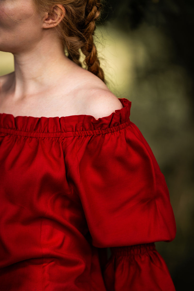 Renaissanceblouse, rood