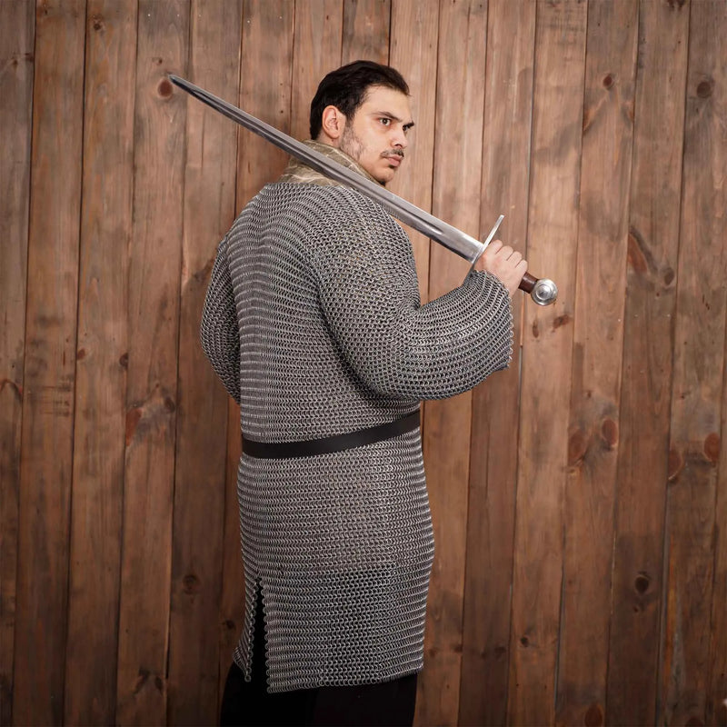 Hauberk met split, aluminium & rubber 10 mm