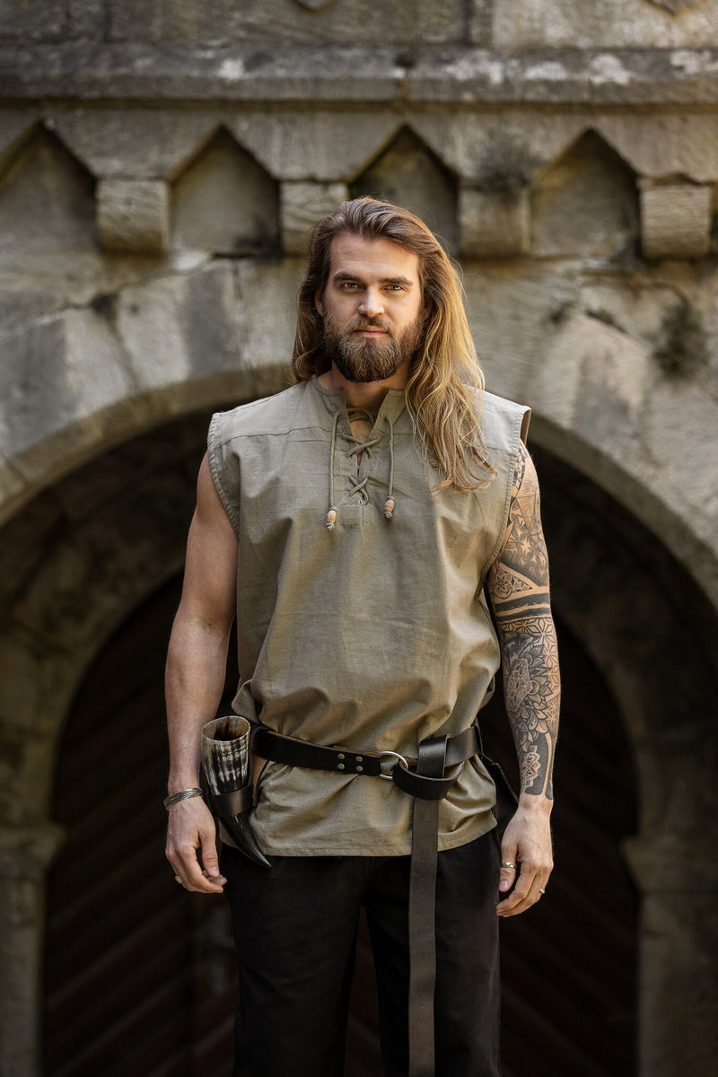 Piraten hemd Jean, hennep kleur