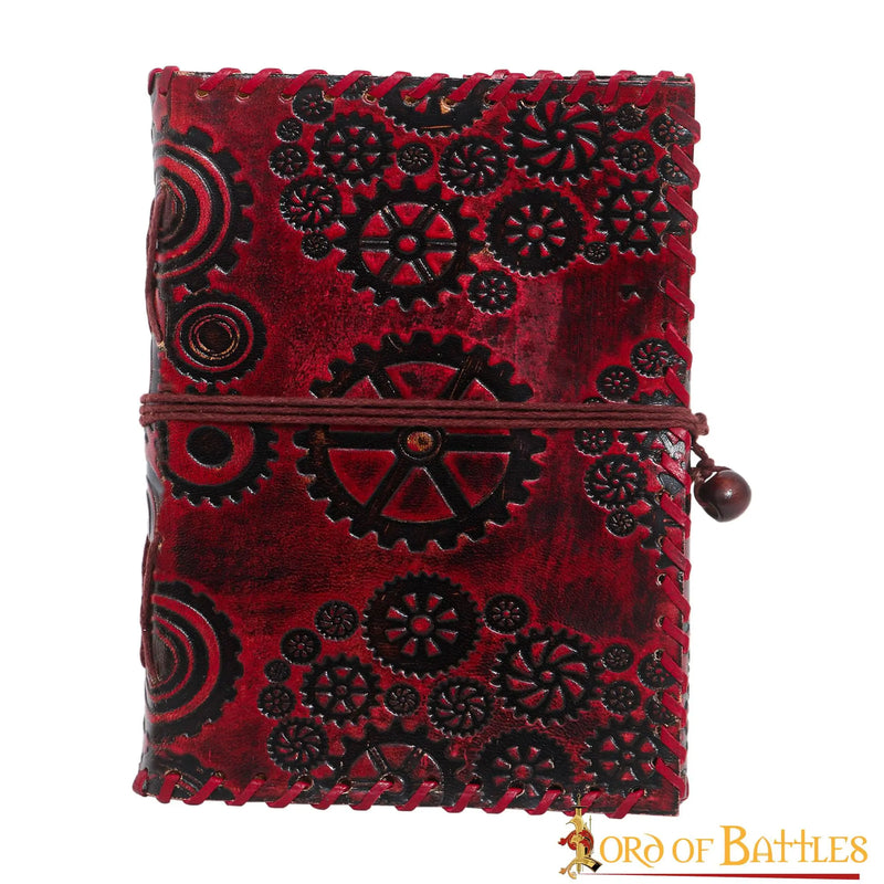 Leren boek Steampunk, antieke pagina's