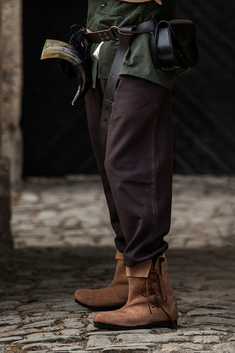 Broek met knopen, bruin