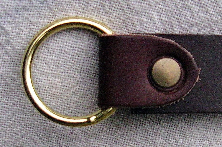 Leder Gürtel mit Ringschließe 4cm, schwarz Spaltleder, 165 cm 