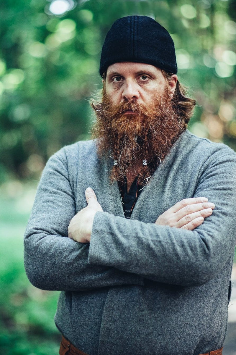 Viking kapje Ari wol, zwart