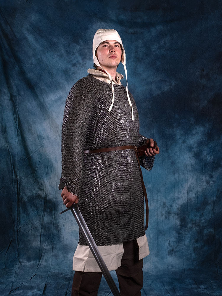 Hauberk, mezclado, anillas planas, remaches redondos 8 mm 