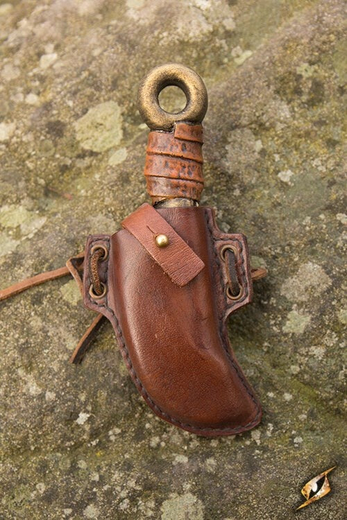 LARP vilmes met houder, bruin
