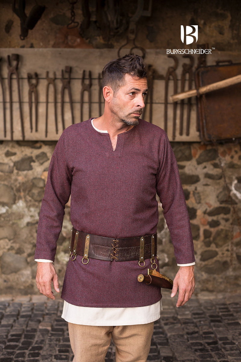 Vissengraattuniek Tyr, bordeaux-grijs, wolmix