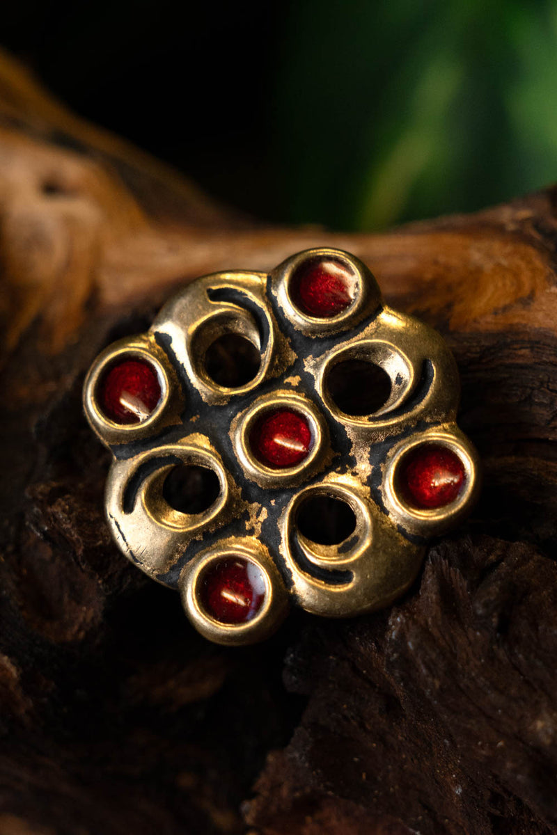 Cloisonné merovingio broche, bronce 