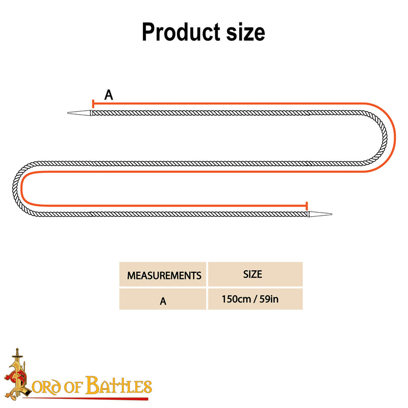 Veters met aiglets 150 cm, set van 5, naturel