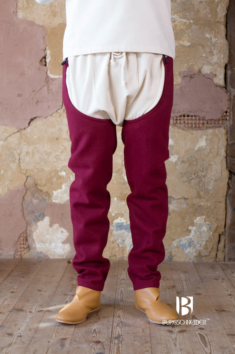 Bernolf chausses, wool blend, red