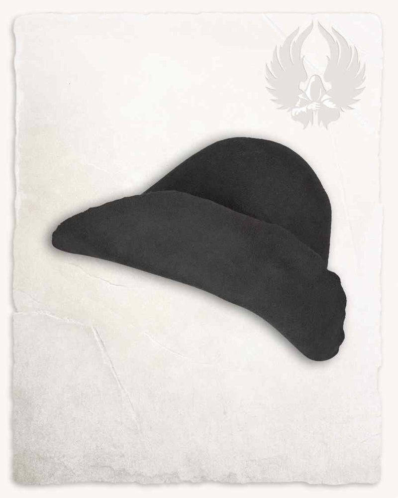 Medieval felt hat Bruno, gray, wool mix