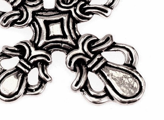 Croce vichinga stile Ringerike, bronzo argentato 