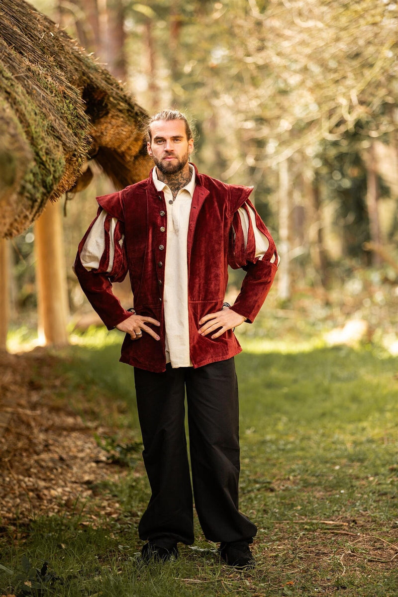 Doublet met open mouwen, rood