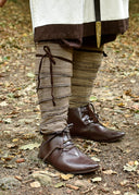 Beenwindsels met visgraatmotief, bruin-crème