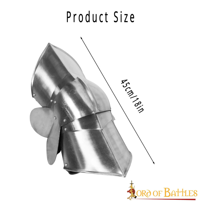 15th century poleyns, leg armor with roundels, 1.6 mm