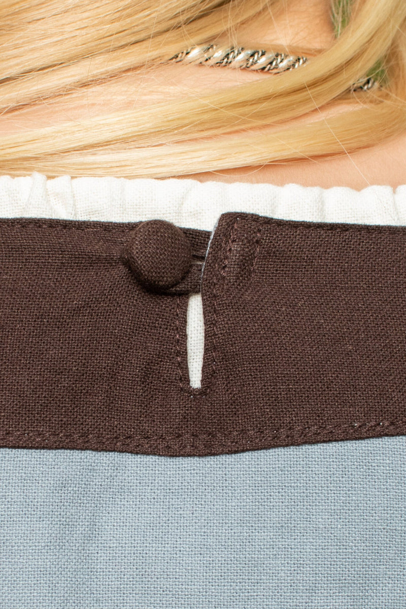 (Tidigt) medeltida klä Clotilde, blå-brun 