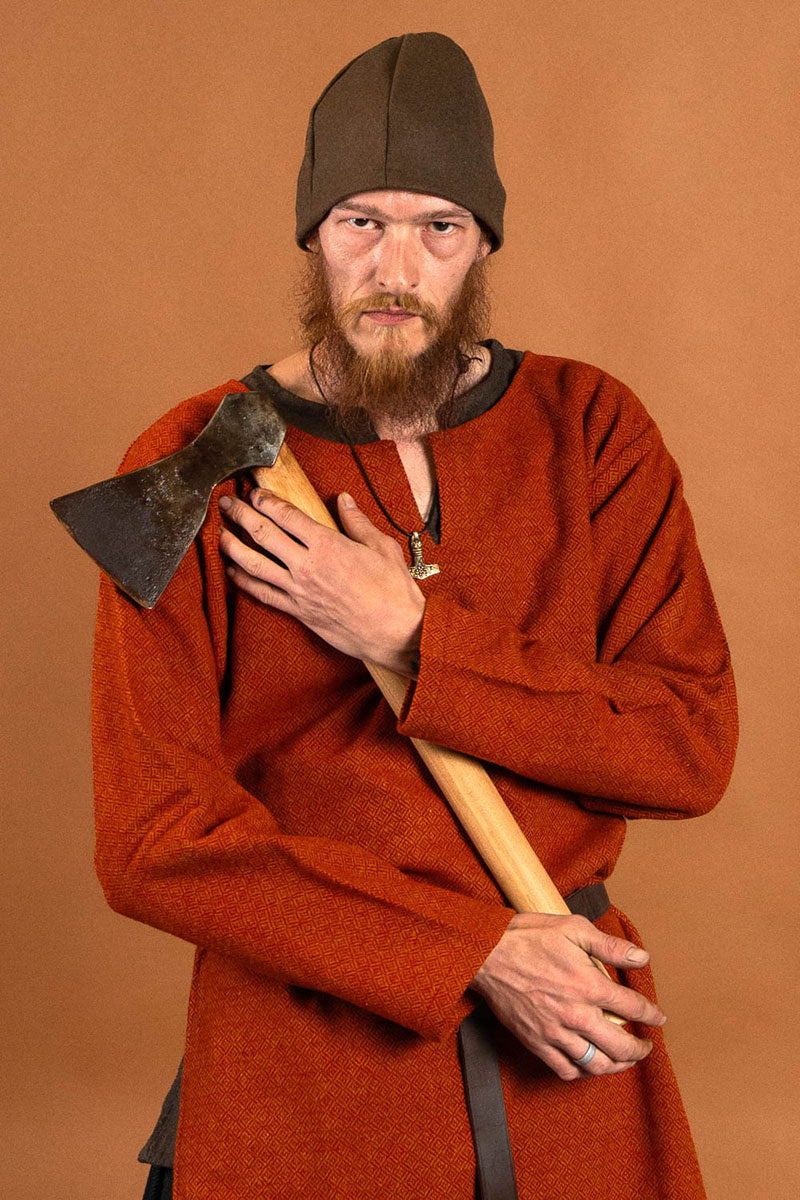 Wikingerhaube Birka, 100% Wolle, braun 