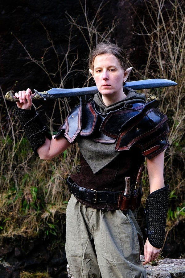 Connor maliën bracers, onderarmbeschermers, gebronsd, 8 mm