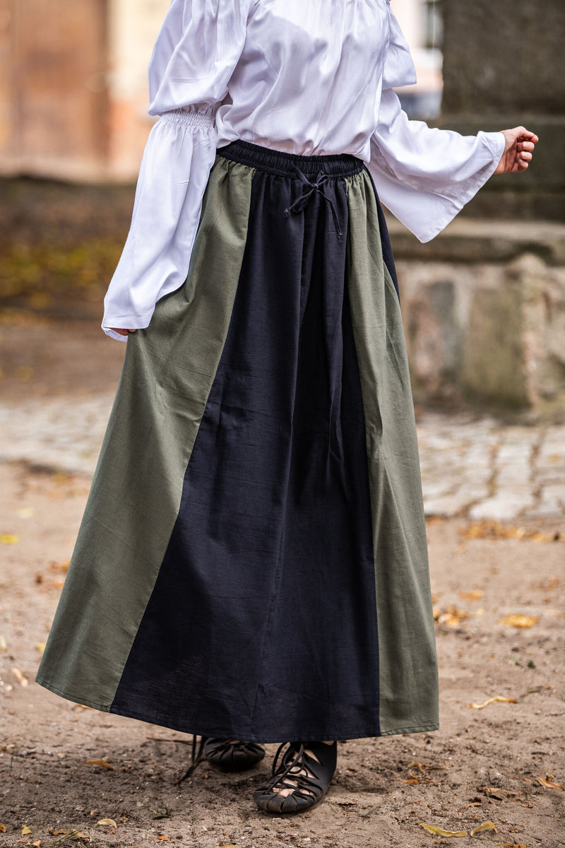 Falda Inge, negro–Verde 