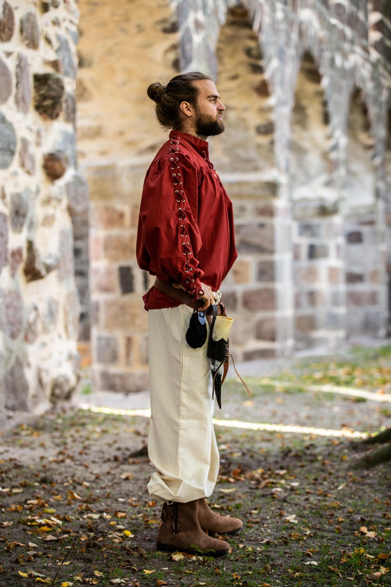 Piratenhemd met veters, rood