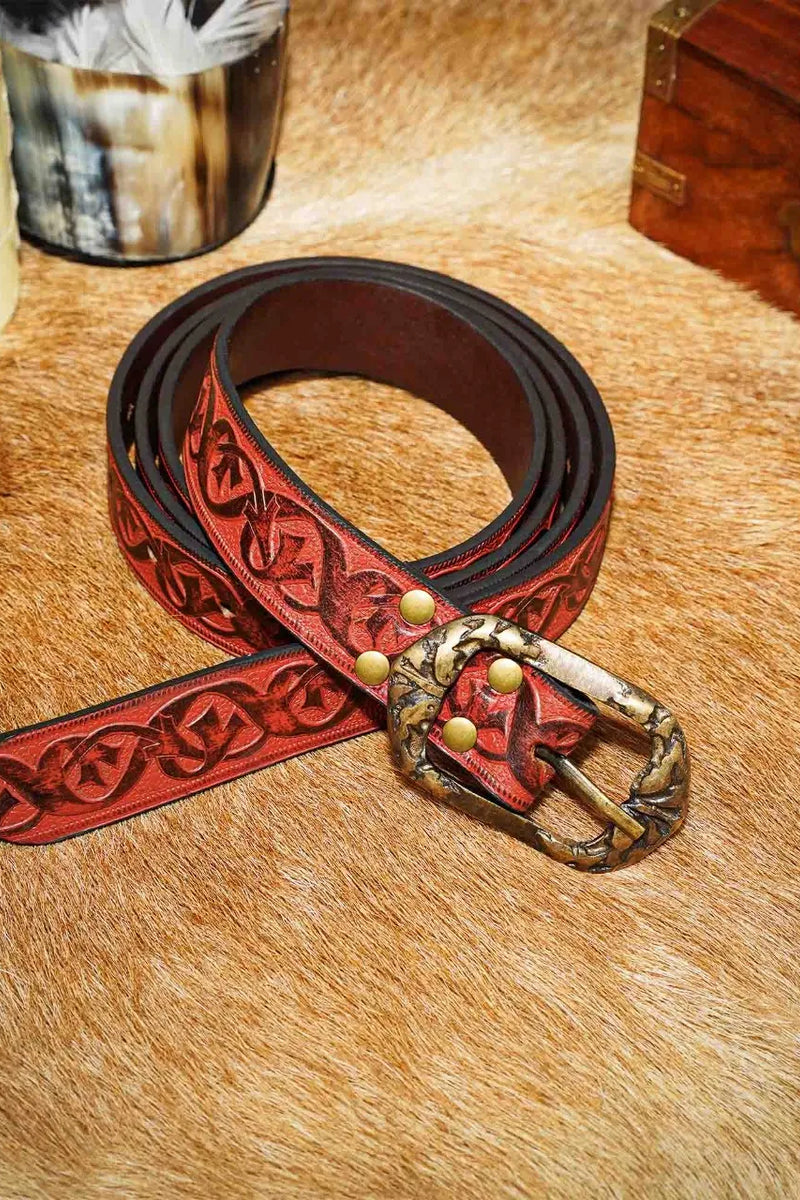 Läder bälte Tinuviel, röd 