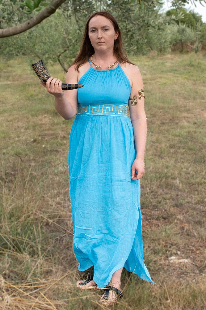 Déesse robe Circé, turquoise 