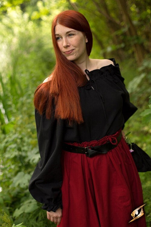 Piratskjorte Reid, sort 