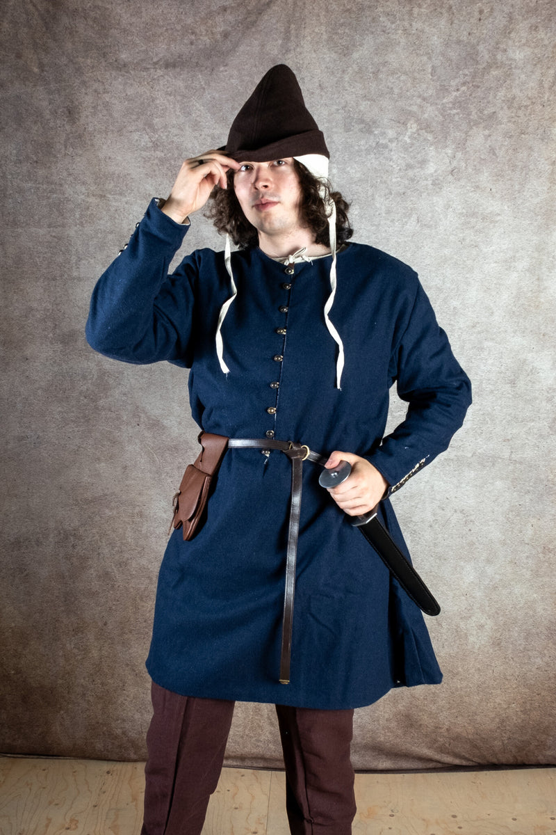 Cotehardie Rafael, wolmix, blauw