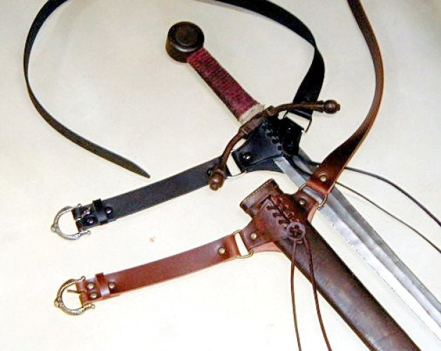Medieval sword belt, brown