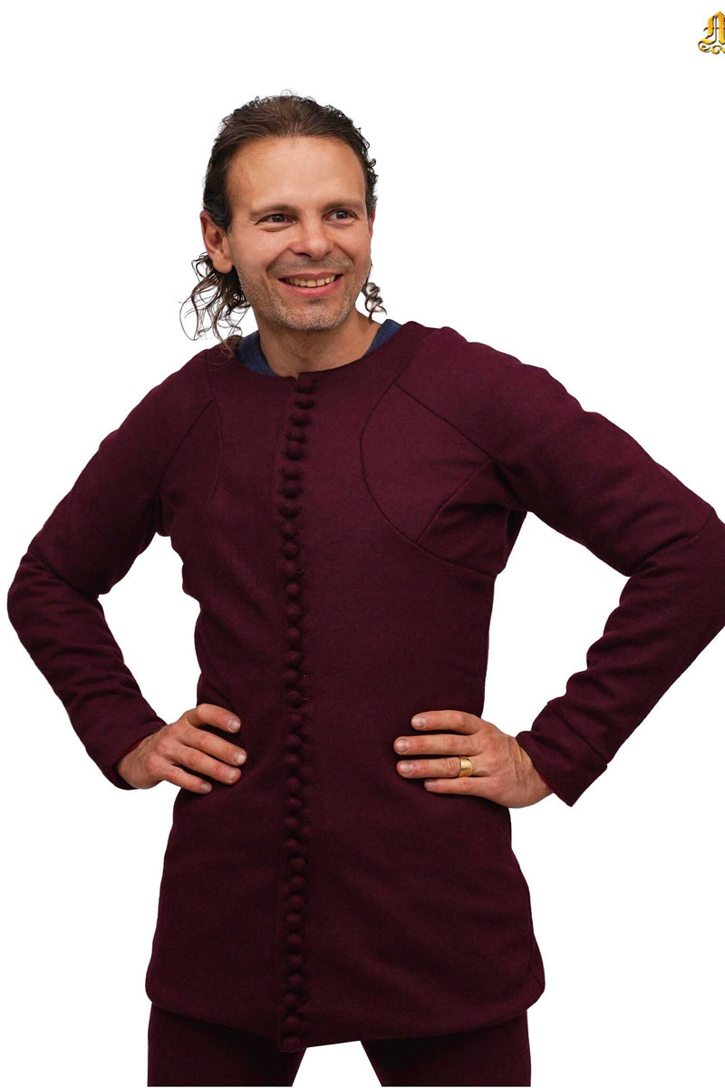 14de eeuwse pourpoint Charles de Blois, wol, dieprood