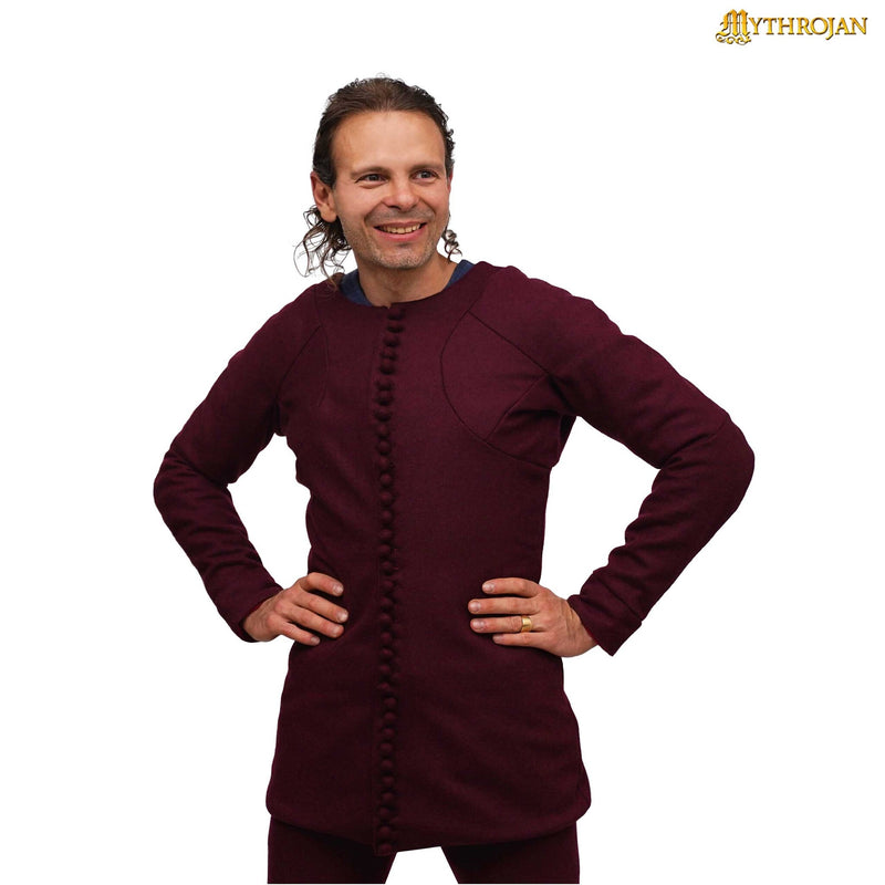 14de eeuwse pourpoint Charles de Blois, wol, dieprood