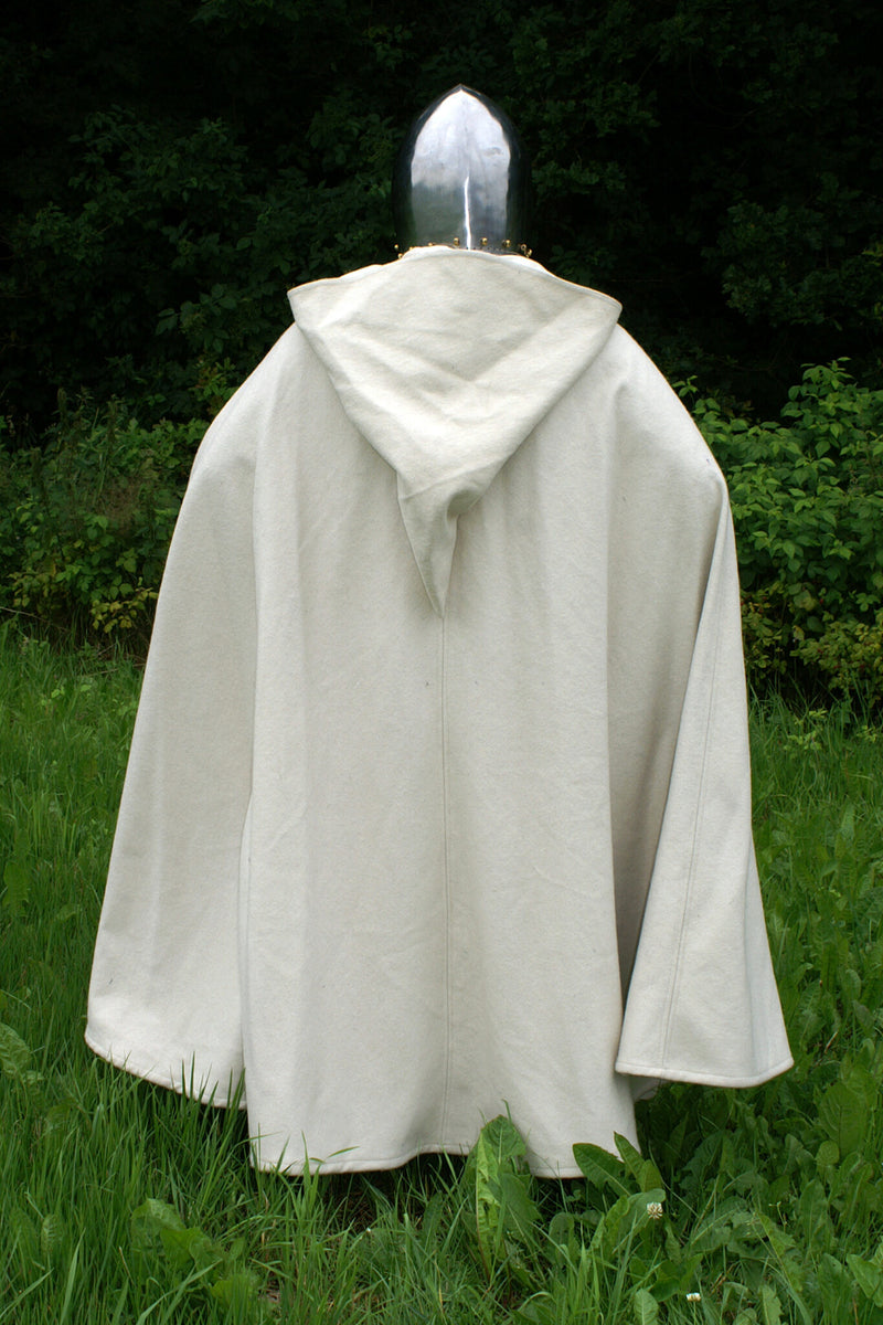 Historische Teutonenmantel, wolmix, crème