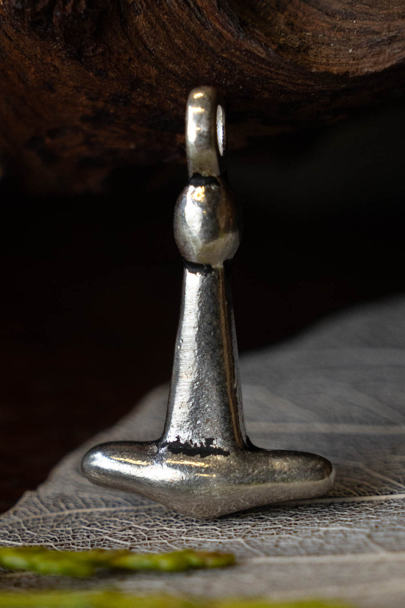 Haithabu Thor's hammer, silvered bronze