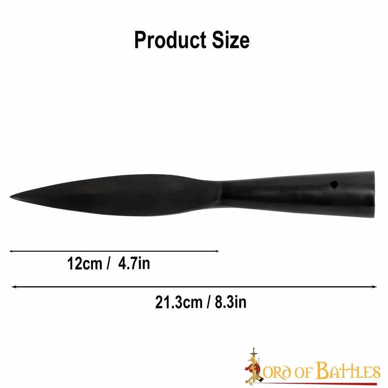 Vroeg-Middeleeuwse bladvormige speerpunt, gebronsd, semi-scherp