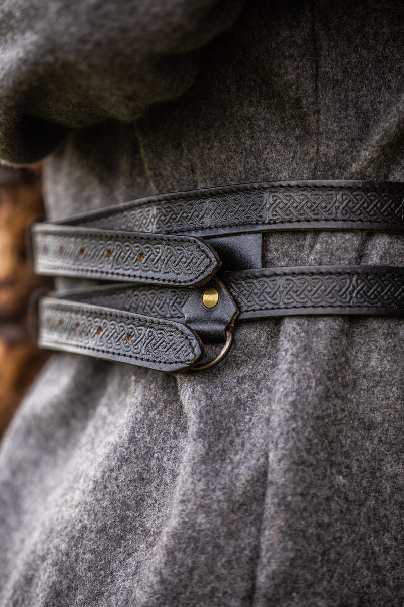 Dubbele Viking riem Floki, zwart