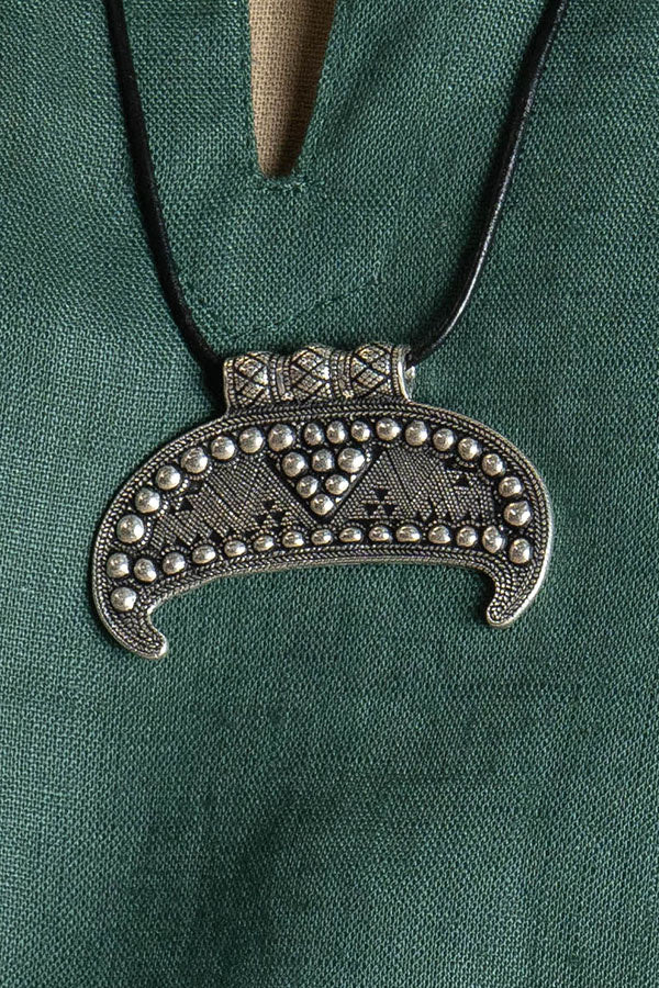 Lunula amulet Gnezdovo, silvered bronze