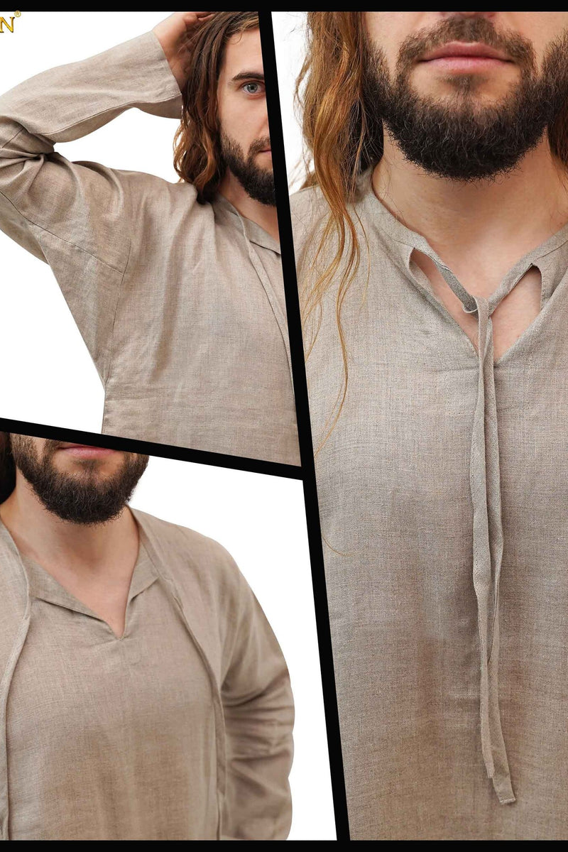 (Vroeg)middeleeuwse ondertuniek, linnen, naturel