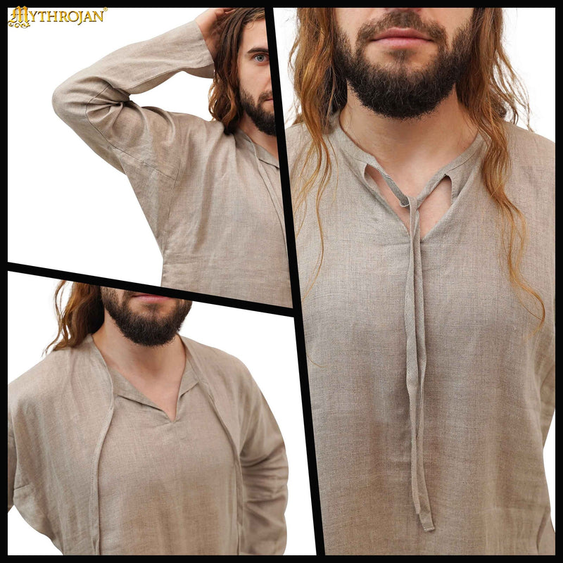 (Vroeg)middeleeuwse ondertuniek, linnen, naturel