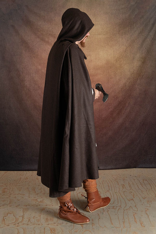 Mittelalterliche Mantel Karen, Wollmischung, braun 