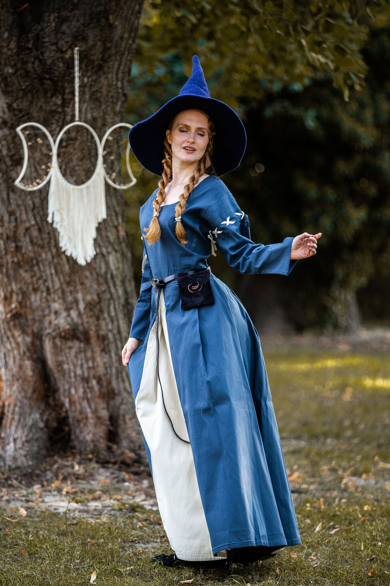 Heksenhoed, wolvilt, blauw