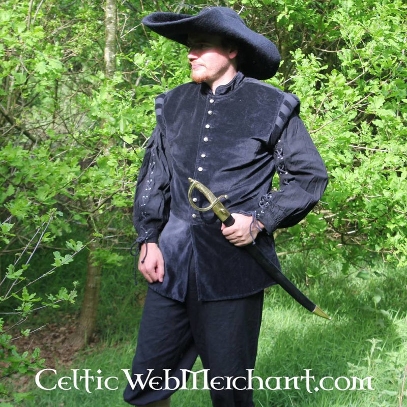 17e eeuwse hoed Randell, zwart, wolvilt