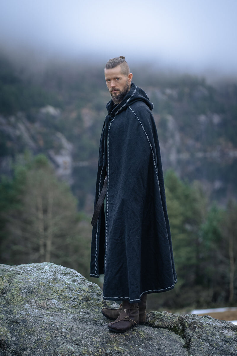 Mantel Valdemar, zwart, wolmix